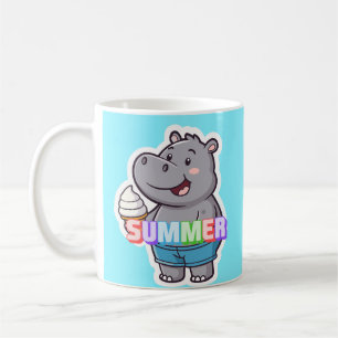 Caneca De Café Bosta de Hippo Summer Mug - Colorida Ice C Mug, 11