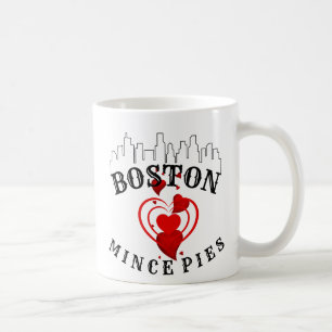 Caneca De Café Boston ama o Mince Pies Cityscape
