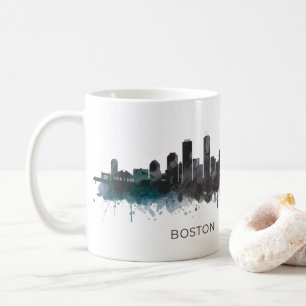 Caneca De Café Boston City Skyline, Boston Mãe Skyline