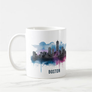 Caneca De Café Boston City Skyline, Boston Mãe Skyline