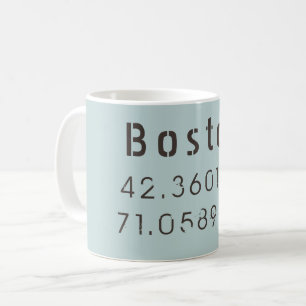 Caneca De Café Boston Latitude e Longitude