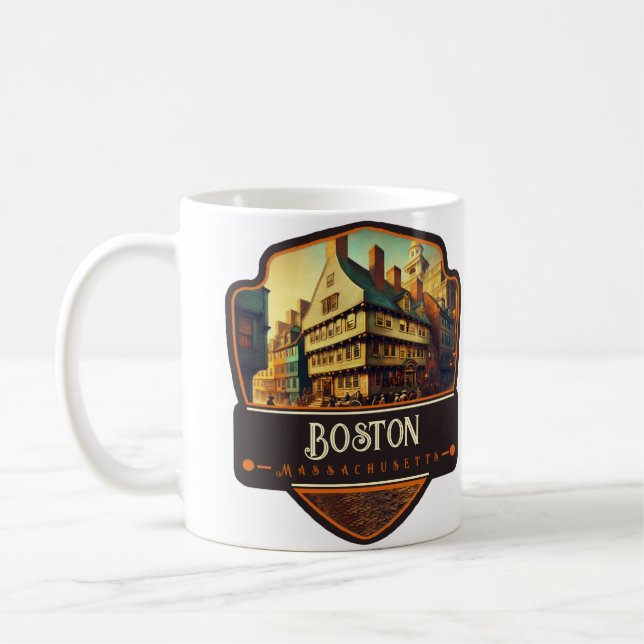 Caneca De Café Boston, Massachusetts  | Antigo (Esquerda)