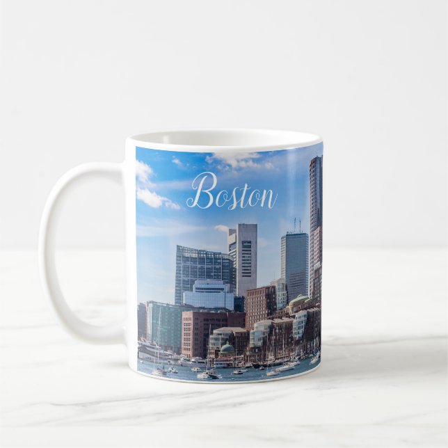 Caneca De Café Boston Massachusetts Coffee Mug Waterfront (Esquerda)