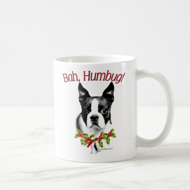 Caneca De Café Boston Terrier Bah Humbug (Direita)