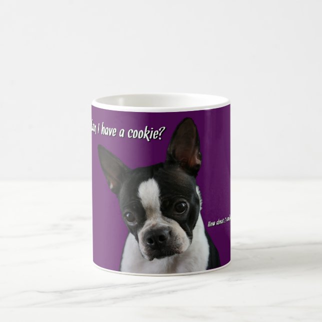 Caneca De Café Boston Terrier:  Biscoito por favor? (Centro)