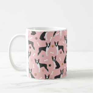 Caneca De Café Boston Terrier Bones e patas Coffee Mug