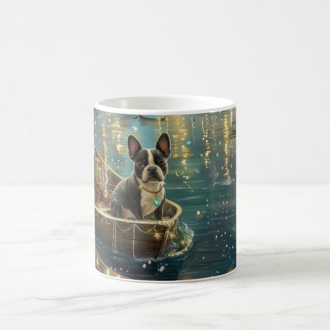 Caneca De Café Boston Terrier Christmas Fesage Voyage (Centro)
