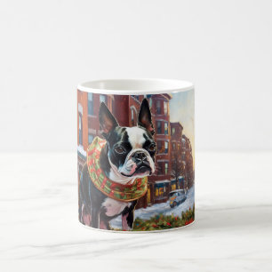 Caneca De Café Boston Terrier Christmas Fesason