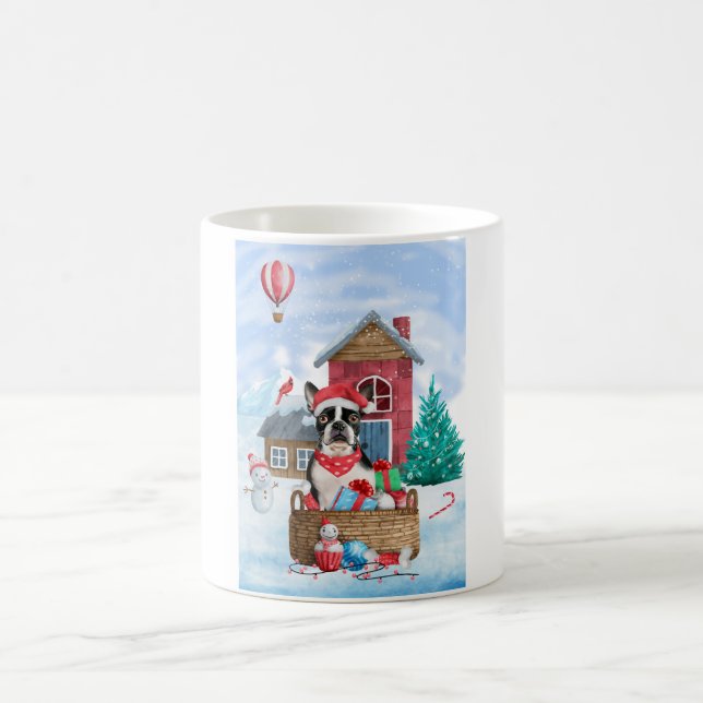 Caneca De Café Boston Terrier Dog Na Casa Dos Cachorros De Natal  (Centro)