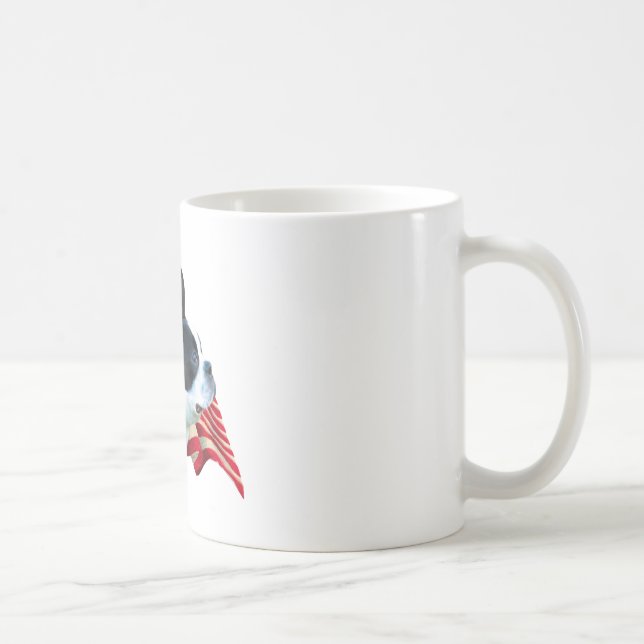 Caneca De Café Boston Terrier Flag (Direita)