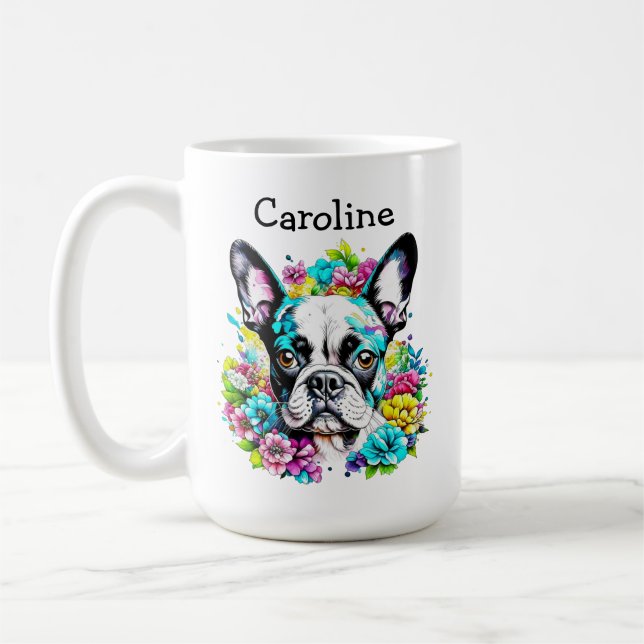 Caneca De Café Boston Terrier Mãe Personalizada (Esquerda)