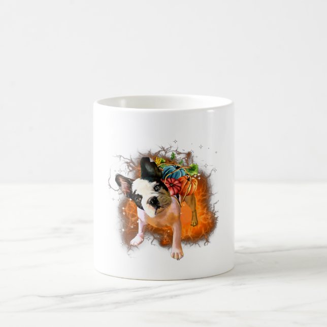 Caneca De Café Boston Terrier Miracle Pumpkins Halloween (Centro)