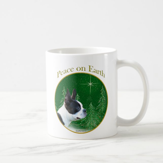 Caneca De Café Boston Terrier Peace (Direita)