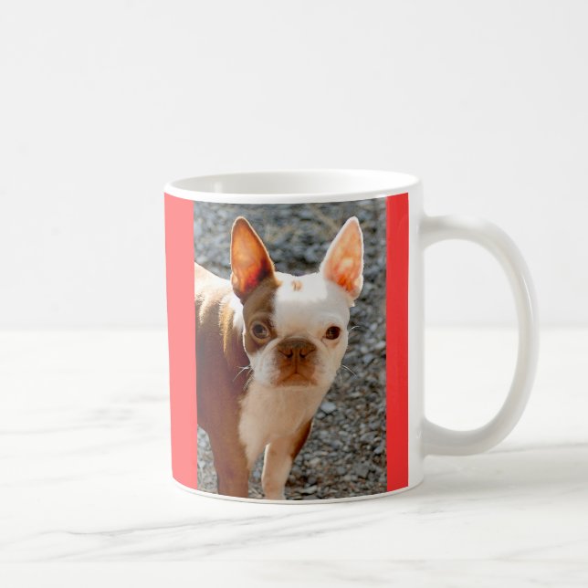 Caneca De Café Boston Terrier w/Name (Direita)