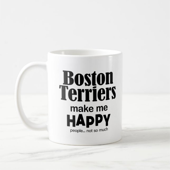 Caneca De Café Boston Terriers me faz feliz (Esquerda)