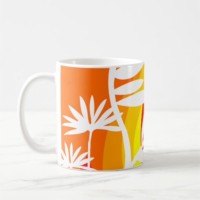 Caneca De Café Botânica branca e laranja (Esquerda)