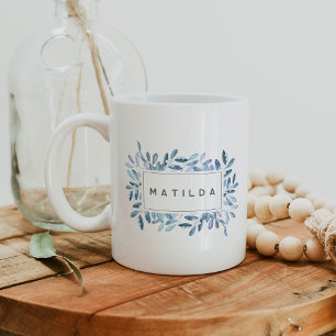 Caneca De Café Botânica de Aquarela Personalizada Naturalmente Jo