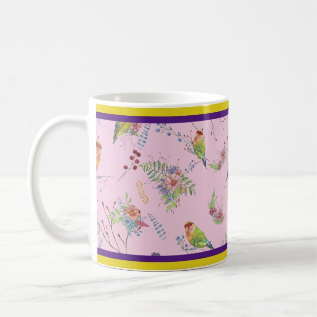 Caneca De Café Botânica de Pássaros (Esquerda)