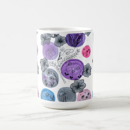 Caneca de Café Botânica em Aquarela Artística