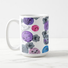 Caneca de Café Botânica em Aquarela Artística