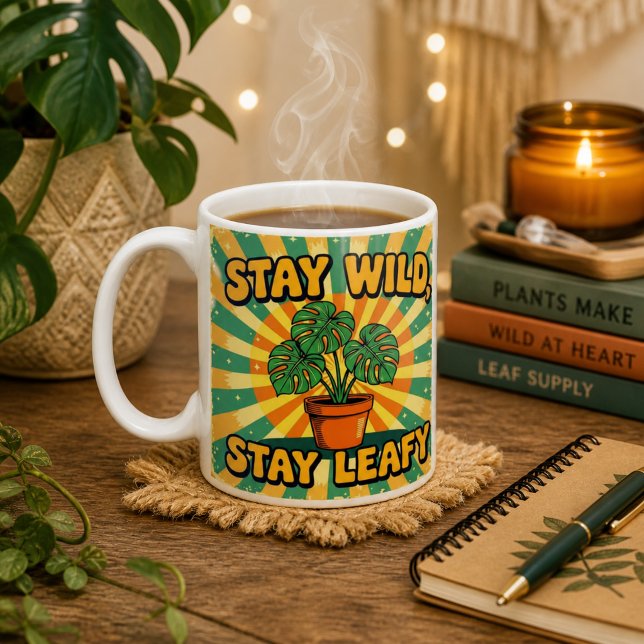 Caneca de café botânica fofa e selvagem (Criador carregado)