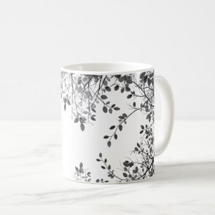 Caneca De Café Botânica Preto e Branco
