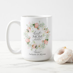 Caneca De Café Botânica Rosa Floral Melhor Mãe Dia de as mães