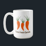 Caneca De Café Botanical Carrots Collection<br><div class="desc">Botanical Carrots Collection featuring hand-drawn orange carrots with fresh green tops on soft neutral backgrounds. A natural garden-inspired design perfect for kitchen decor,  stationery,  and gifts for vegetable lovers.</div>