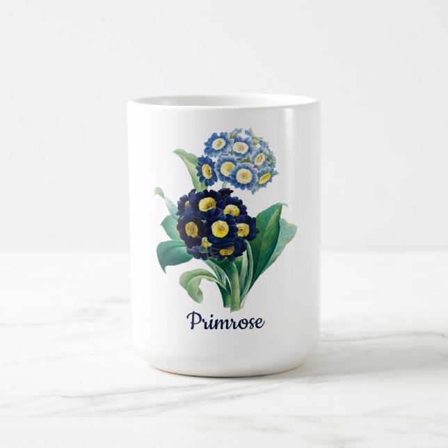 Caneca De Café Botanical Floral  Primrose Watercolor Mug (Centro)