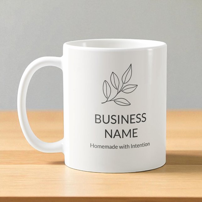 Caneca De Café Botanical Neutral Minimalist Small Business  (Criador carregado)