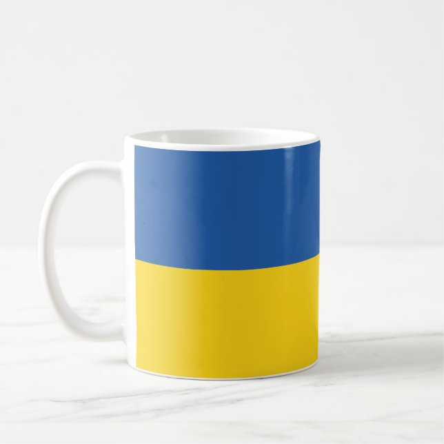 Caneca De Café Botão Bandeira da Ucrânia (Esquerda)