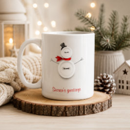 Caneca De Café Botão de Saudações de Temporada Boneco de Neve Can