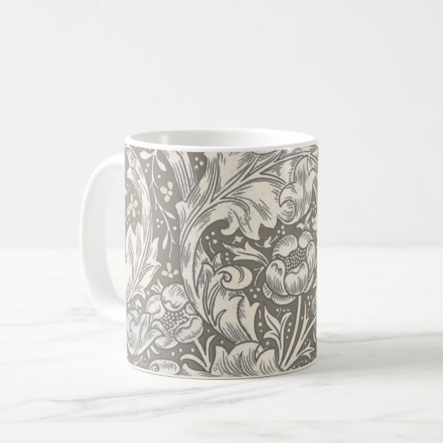 Caneca De Café Botão de Solteiro damasco antigo William Morris (Frente Esquerda)