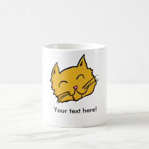 Caneca De Café Botão feliz do gato