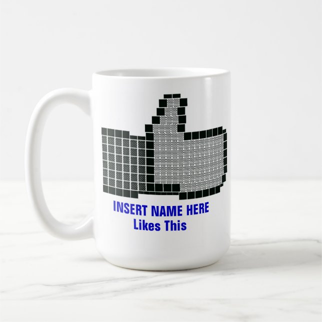 Caneca De Café Botão Tipo Facebook (Esquerda)