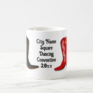 Caneca De Café Botas de Cowboy para Dança Quadrada