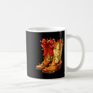 Caneca De Café Botas de Cowgirl de Natal para Mulheres com Laço C