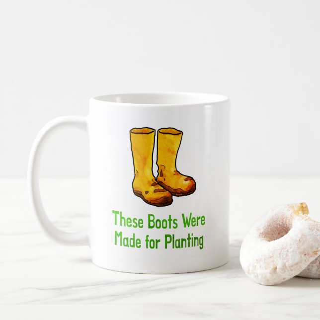 Caneca De Café Botas Engraçadas Para Jardim Feitas Para Plantar (Com Donut)
