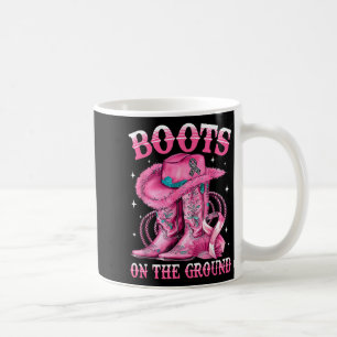 Caneca De Café Botas No Cancer De Mama Ocidental Da Garota Do Chã