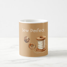 Caneca De Café Botões de Linha Perfeitos para Costurar Creme Marr