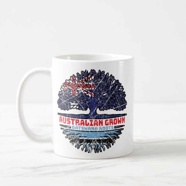 Caneca De Café Botsuana Batsuana Austrália Raízes de Árvore (Esquerda)