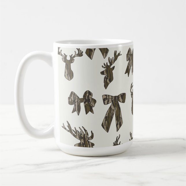 Caneca De Café Bottom Lands Camo Coquette Bow for Women Deer Hunt (Esquerda)