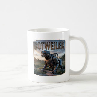 Caneca De Café Botweiler Fotográfico – Rottweiler Robô Engraçado