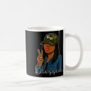 Caneca De Café Bougie Abençoado Camuflado Boné Cristão Mulher Pre