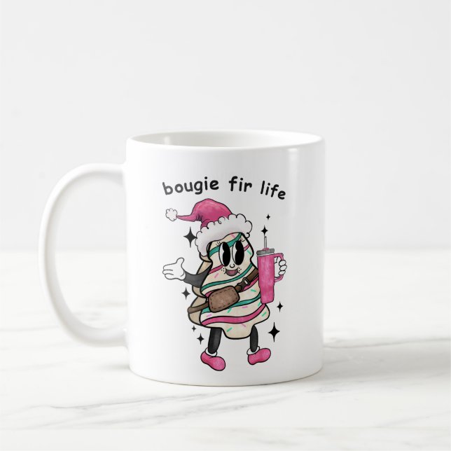 Caneca De Café Bougie Fir Life, Árvore de Natal Boujee, Presente  (Esquerda)