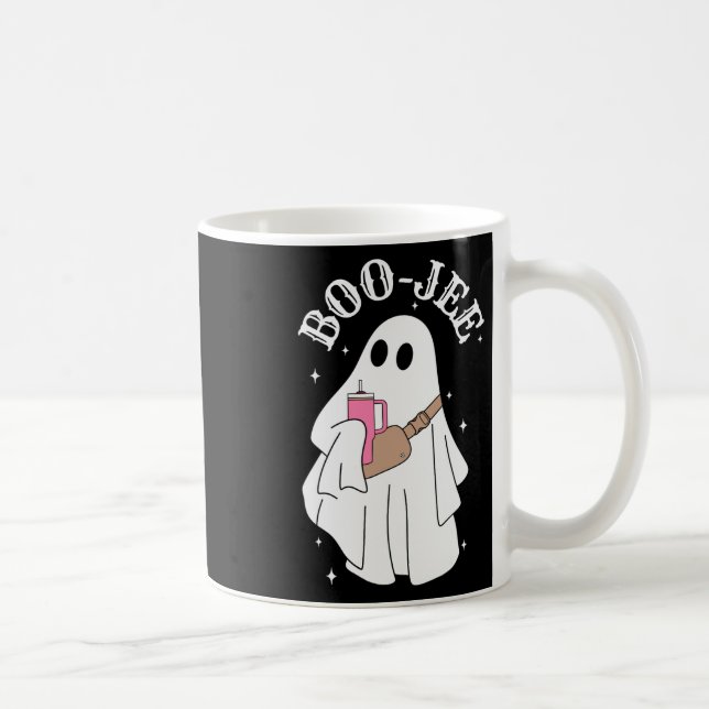Caneca De Café Boujee Boo-jee Cute Ghost Spooky Halloween (Direita)