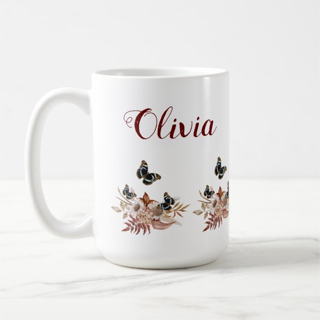 Caneca De Café Bouquet floral blooming garden (Esquerda)