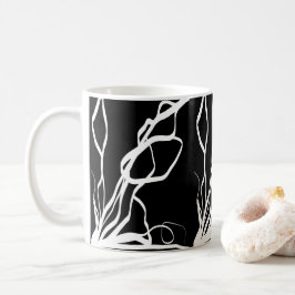 Caneca De Café Bouquet Noir: Preto e Branco Abstrato