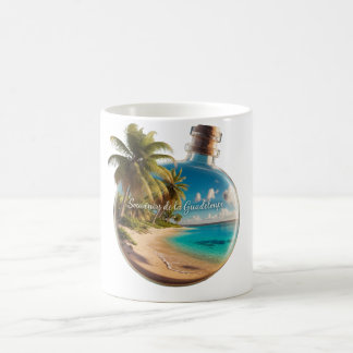 Caneca De Café Bouteille Souvenir Guadeloupe: Plage Tropicale 