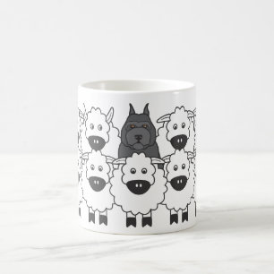 Caneca De Café Bouvier nos carneiros